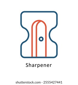 Sharpener Vector Two Colors Outline Icon. Eps file 10