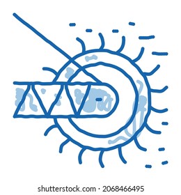 sharpening saw sketch icon vector. Hand drawn blue doodle line art sharpening saw sign. isolated symbol illustration