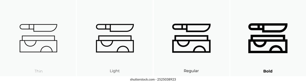 ícone de nitidez de pedra. Design fino, leve, regular e negrito, isolado no fundo branco