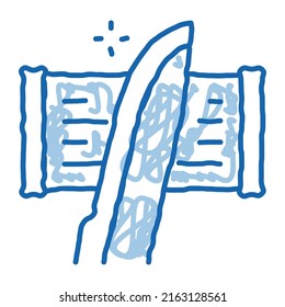 Sharpening Tool sketch icon vector. Hand drawn blue doodle line art Sharpening Tool sign. isolated symbol illustration