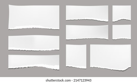 Sharply Torn Paper Edge With Shadow Set. EPS10 Vector