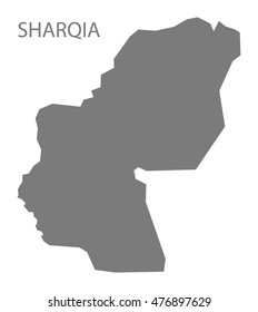 Sharqia Egypt Map in grey