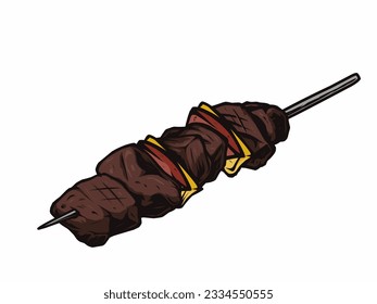 shashlik kebab vector drawing illustraton