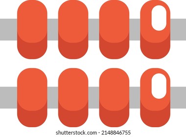 Shashlik meat, illustration, vector on a white background.