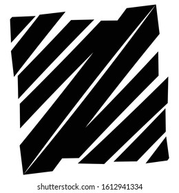 Shatter, fracture, break effect. Destruction, destroy pattern, texture. Damage slashed design element. Scatter splinters, fragments background. Abstract diagonal smash, slash, rip effect on shape 