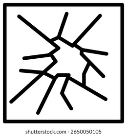 ícone de estilhaçamento fino delinear logotipo de arte