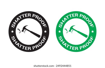 Shatter proof design badge template vector illustration, suitable for label product, Shatterproof with glass logo vector design.