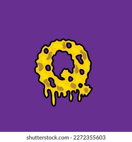shatter vector letter q from weed cannabis vector