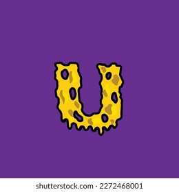 shatter vector letter u from weed cannabis vector