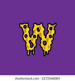 shatter vector letter w from weed cannabis vector