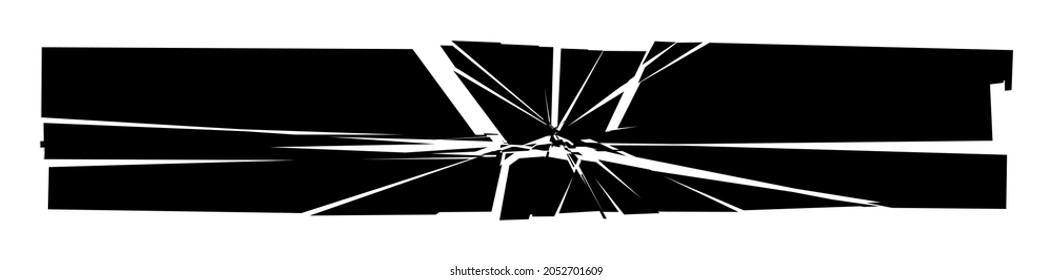 Geschrütteltes, gebrochenes und gebrochenes geometrisches Rechteck. Burst, Explosionseffekt. Ruptur, Glasbruch, Scheiben