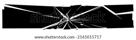 Shattered glass pane in front of a panel