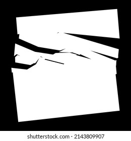 Shattered, fractured, broken texture. Splinters, shards, fragments pattern. Crack, exploded vector element
