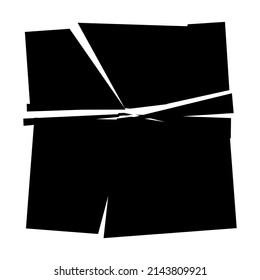 Textura destrozada, fracturada, rota. Esquinas, fragmentos, patrón de fragmentos. Crack, elemento vector explotado