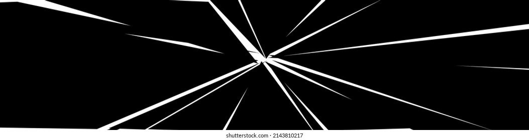 Shattered, fractured, broken texture. Splinters, shards, fragments pattern. Crack, exploded vector element