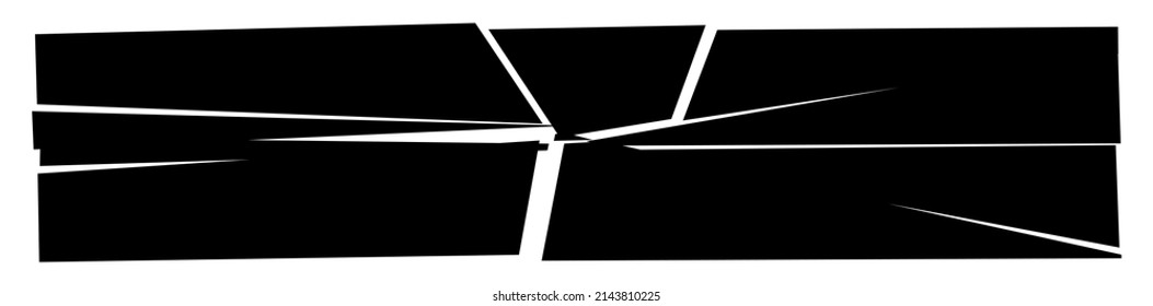 Shattered, fractured, broken texture. Splinters, shards, fragments pattern. Crack, exploded vector element
