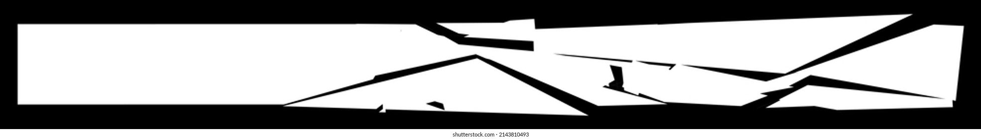 Shattered, fractured, broken texture. Splinters, shards, fragments pattern. Crack, exploded vector element