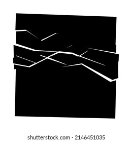 Shattered, fractured, broken texture. Splinters, shards, fragments pattern. Crack, exploded vector element