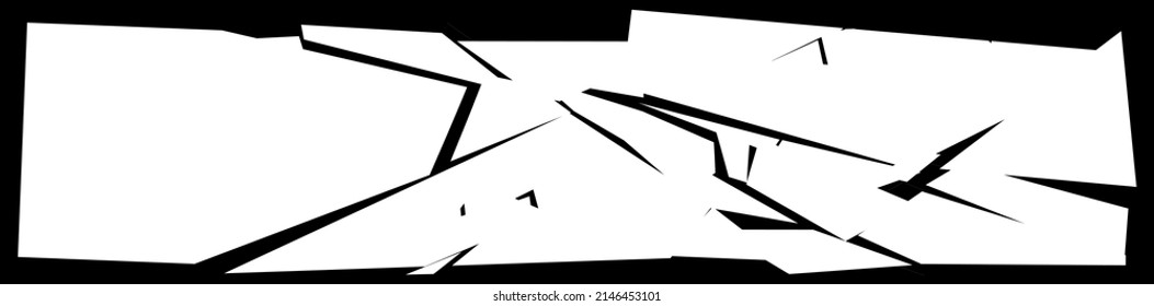 Shattered, fractured, broken texture. Splinters, shards, fragments pattern. Crack, exploded vector element