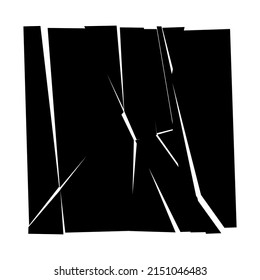 Geschrüttelte, gebrochene, zerbrochene Textur. Drucker, Schatten, Fragmente Muster. Crack, explodiertes Vektorelement