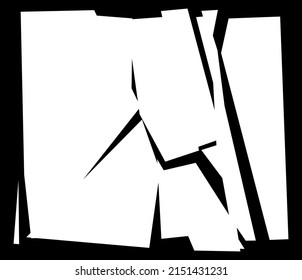 Shattered, fractured, broken texture. Splinters, shards, fragments pattern. Crack, exploded vector element