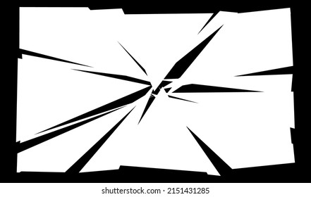 Shattered, fractured, broken texture. Splinters, shards, fragments pattern. Crack, exploded vector element