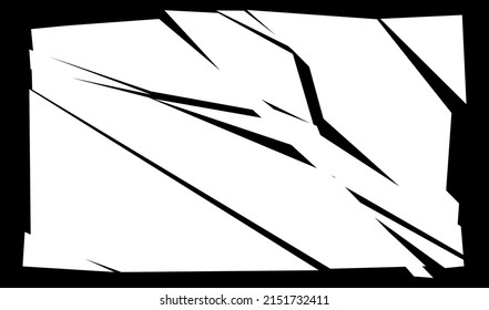Shattered, fractured, broken texture. Splinters, shards, fragments pattern. Crack, exploded vector element