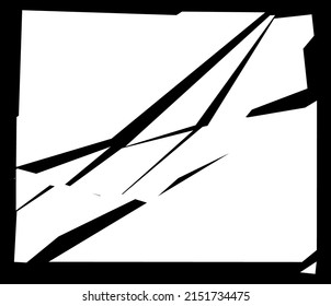 Shattered, fractured, broken texture. Splinters, shards, fragments pattern. Crack, exploded vector element
