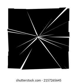 Textura destrozada, fracturada, rota. Esquinas, fragmentos, patrón de fragmentos. Crack, elemento vector explotado