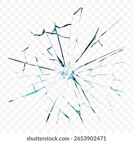 Shattered Glass Vector Transparent PNG Image Depicting Broken Window Effect on Clear Backdrop