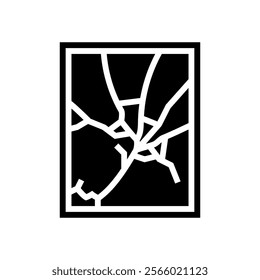 shattered mirror fracture glyph icon vector. shattered mirror fracture sign. isolated symbol illustration