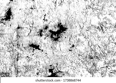 Shattered plaster on cement gypsum painted wall. Flaked exterior city facade. Coarse grunge, worn blocks background. Uneven surface of loft stone structure.Retro scratched shabby texture for 3d design