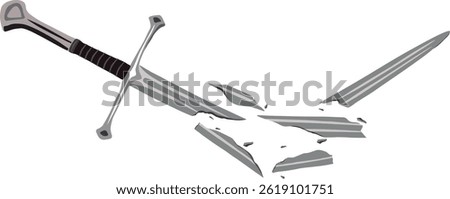 the shattered sword, Broken sword, broken silver sword, sword broken in battle, 
