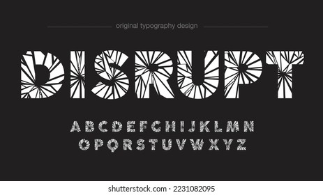 shattered white uppercase typography font