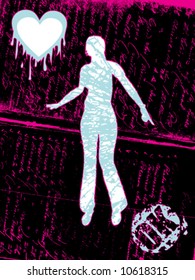 shattered woman vector