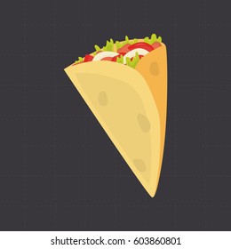 Shaurma color flat icon for web and mobile design