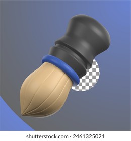 Shave Brush in 3d Illustration of Barbershop Theme