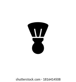 Icono del pincel de resaca en glifo plano negro, estilo relleno aislado en fondo blanco