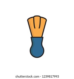 shave brush icon vector. barber shop icon with fiil outline style