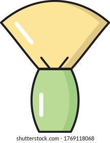 shave brush vector flat color icon 