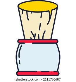 Icono del vector del pincel de repuesto. Aparatos de barbero para afeitarse barba aislados. Logo del salón de belleza masculino de Barbershop sobre fondo blanco