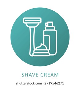 Relleno De Gradiente De Crema De Afeitar, Mini Icono De Ilustración Relacionado Con El Cuidado Personal, Tienda De Belleza, Cuidado Corporal Y Más. Uso Para El Concepto Moderno, Ui, Web Ux Y Desarrollo De App.