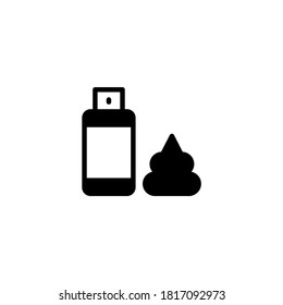 Shave Cream Icon in black flat glyph, filled style isolated on white background