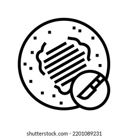 shave excision mole removal line icon vector. shave excision mole removal sign. isolated contour symbol black illustration
