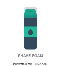 Shave foam flat icon on white transparent background. You can be used shave foam icon for several purposes.