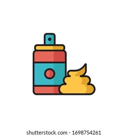 afeitarse icono de espuma ilustración vectorial relleno diseño de estilo de contorno. aislado sobre fondo blanco