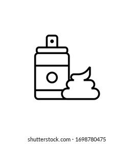 afeitar el diseño de estilo de esquema de ilustración vectorial de icono de espuma. aislado sobre fondo blanco