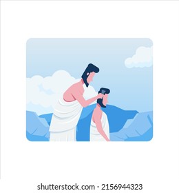 Shave hair for holy religion at hajj pilgrimage islamic religion illustration concept