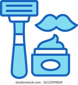 Shave Icon Blue Vector Illustration