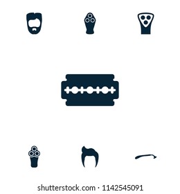 Shave icon. collection of 7 shave filled icons such as man hairstyle, electric razor. editable shave icons for web and mobile.